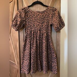 Janie and Jack Leopard Ponte Dress in Aztec Leopard Color, Size 10.